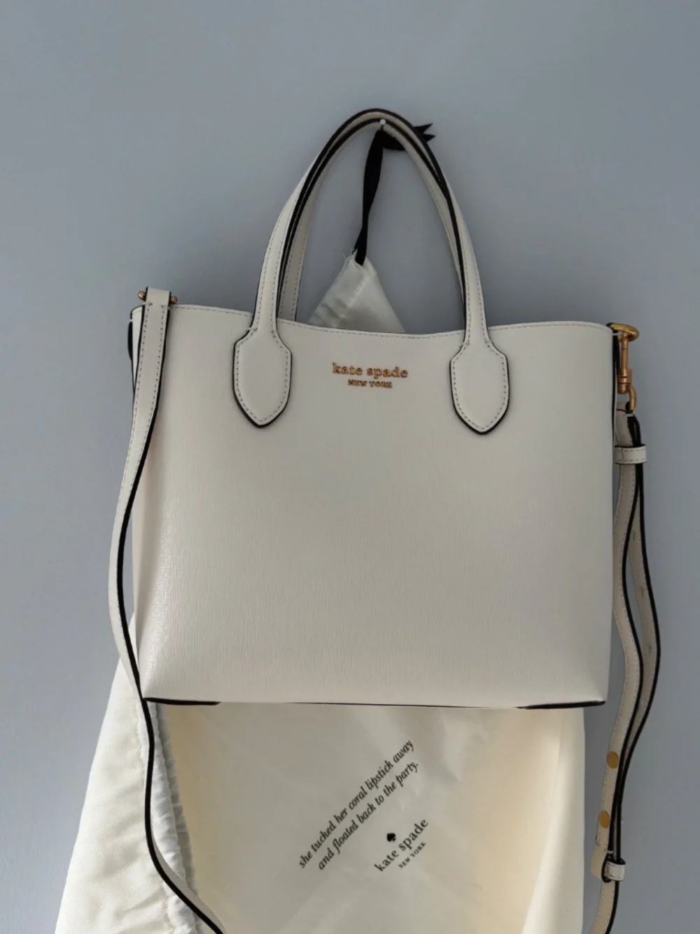 Kate spade New York Medium Bleecker Saffiano Leather Tote/Crossbody Parchment
